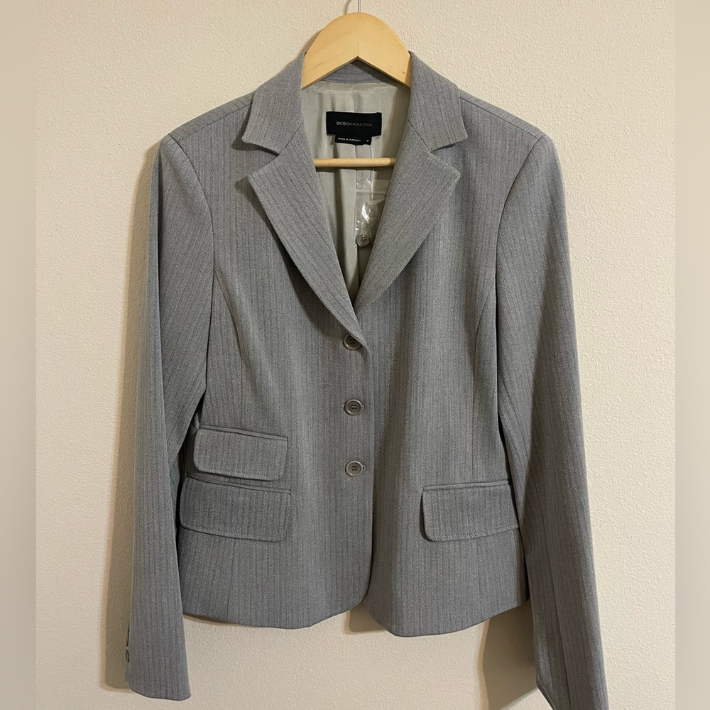 Women’s BCBGMaxazria Gray Blazer Suit Jacket Size M